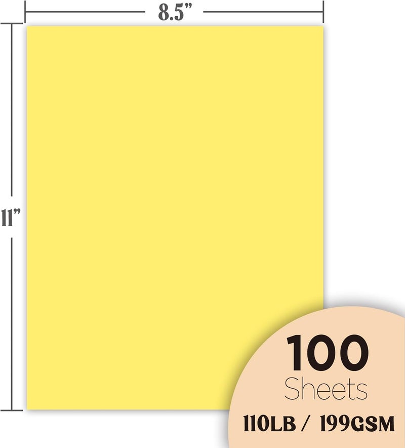WritePads Veritas Yellow Colored Cardstock, 8.5" x 11" Colored Copy paper, 110LB/199GSM Printer Paper, 100 Sheets (1 Reams), Colored Multi-Purpose Paper, Made in USA - Image 2